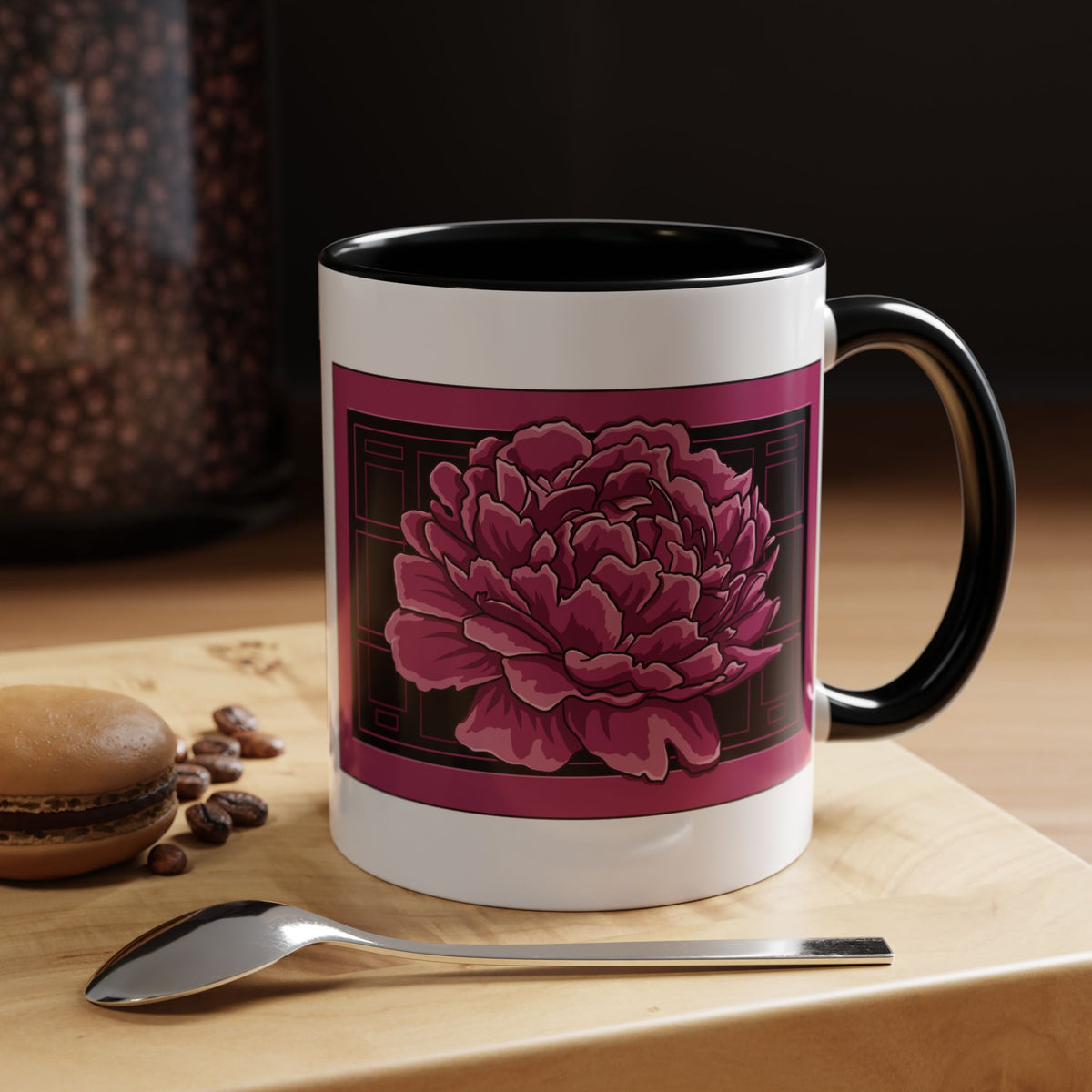 Peony Panel Accent Coffee Mug