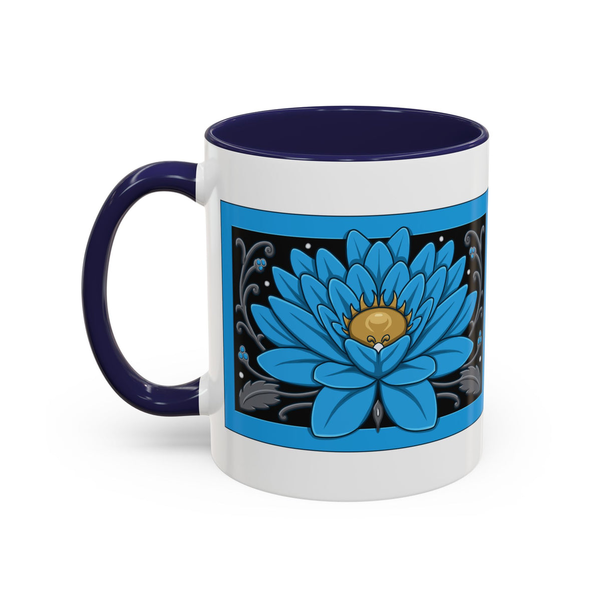 Blue Lotus Accent Coffee Mug