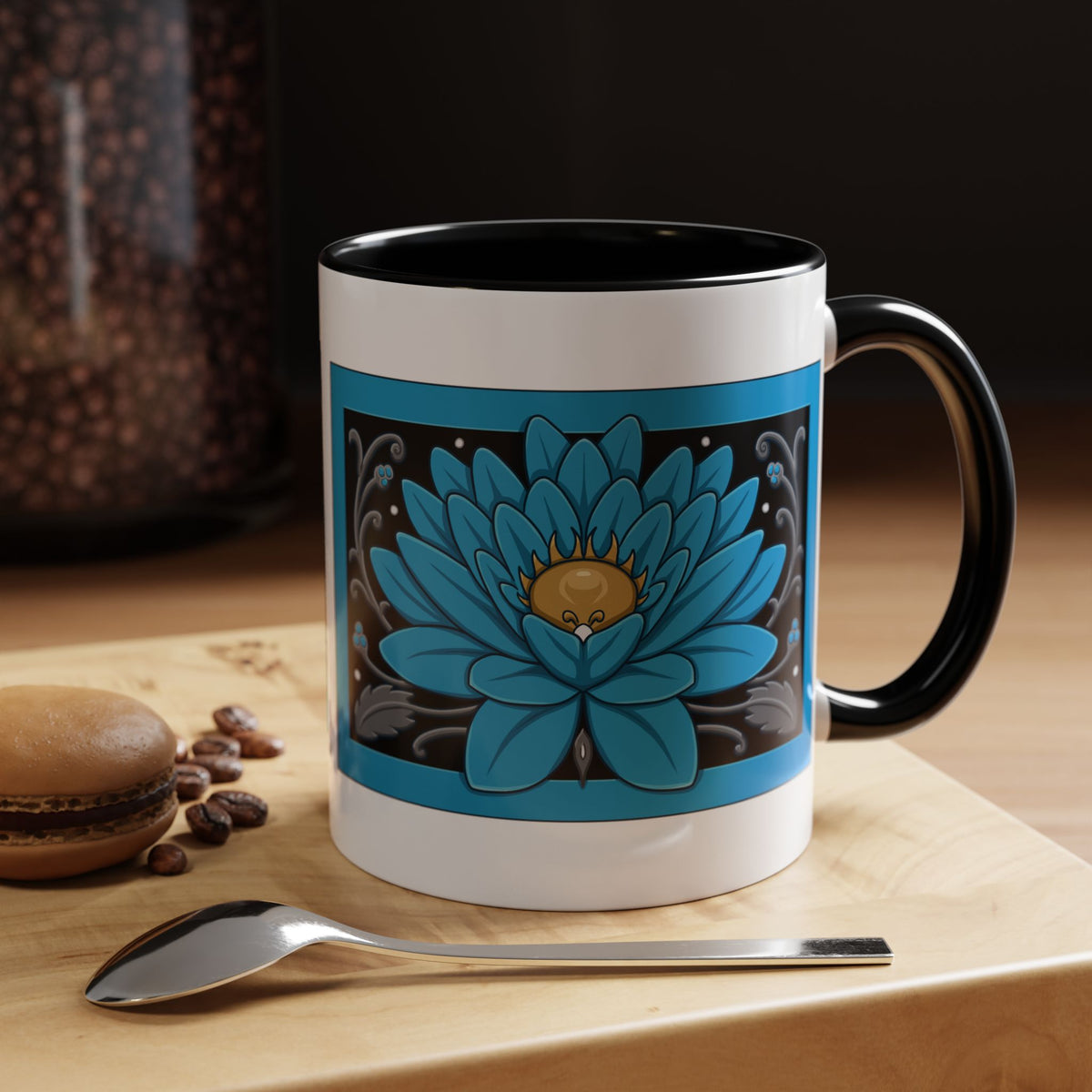 Blue Lotus Accent Coffee Mug
