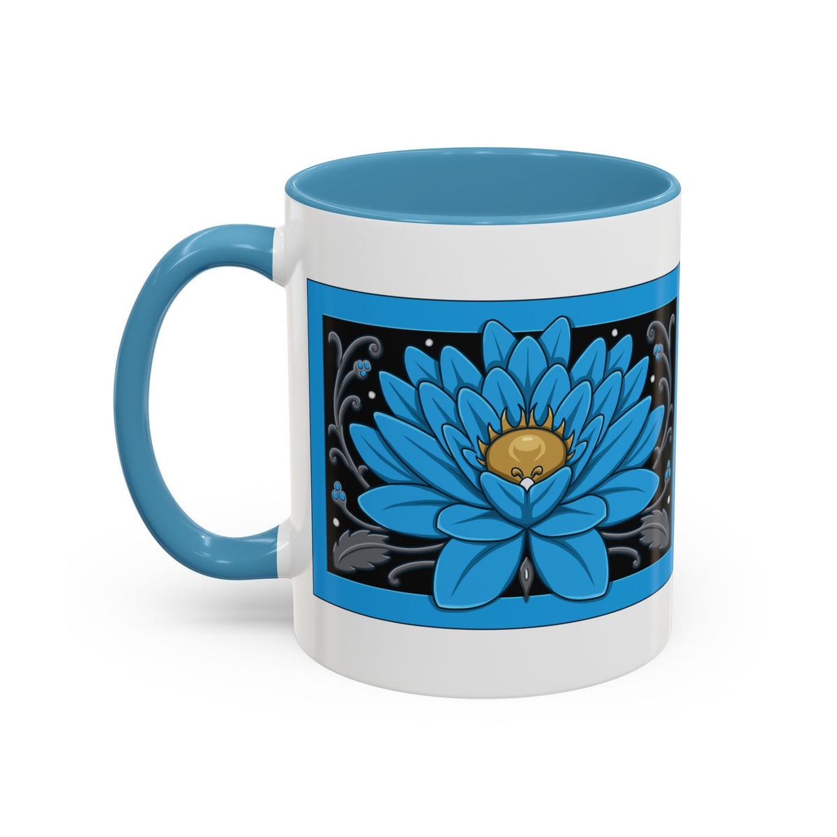 Blue Lotus Accent Coffee Mug
