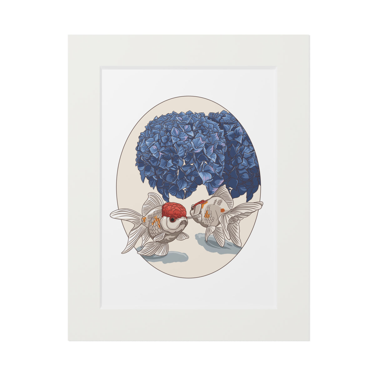 Oranda & Hydrangea Fine Art Print