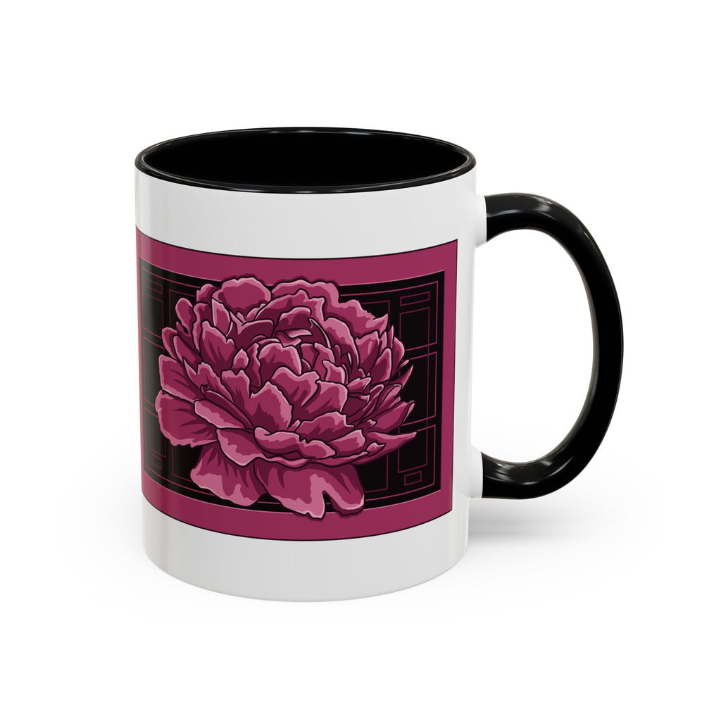 Peony Panel Accent Coffee Mug