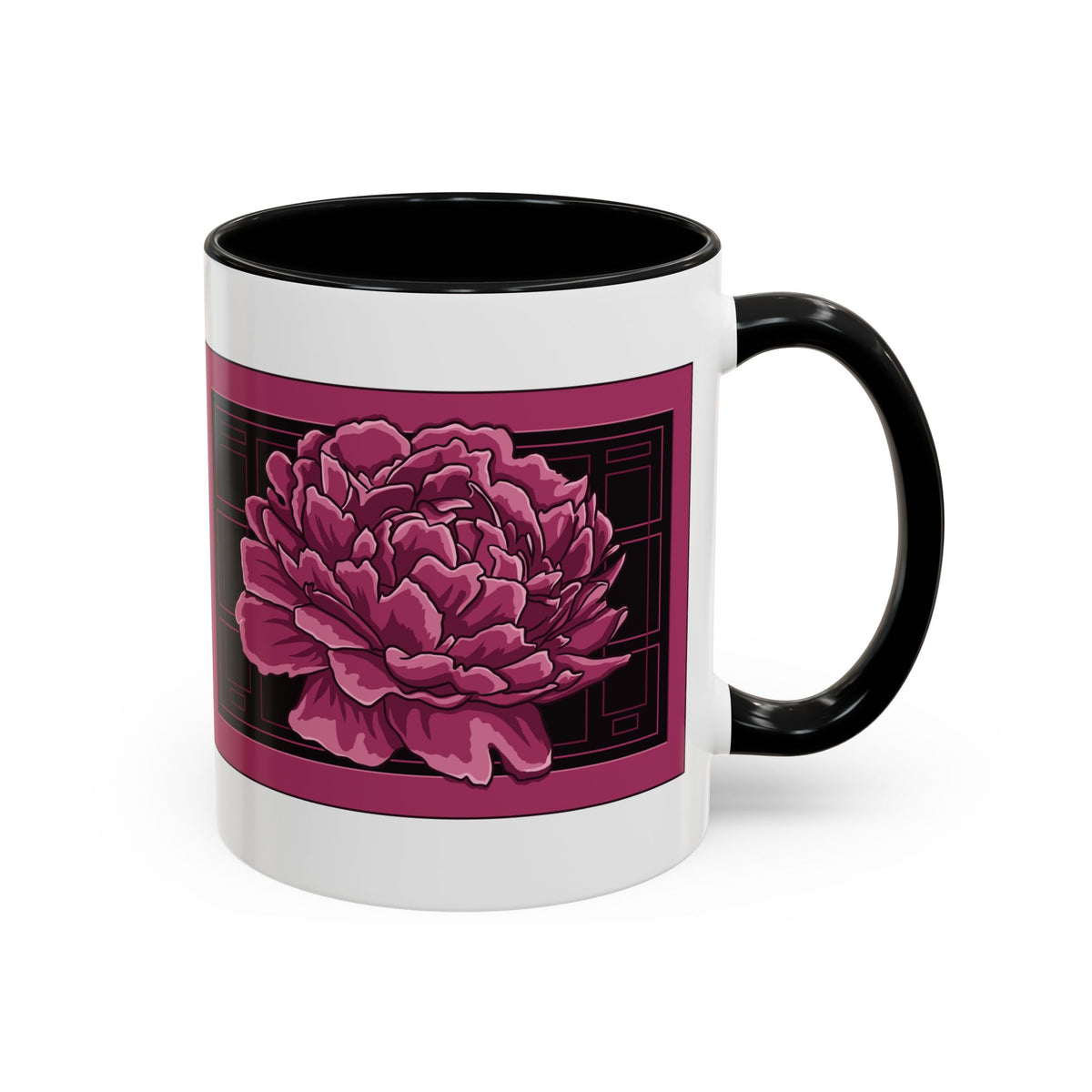 Peony Panel Accent Coffee Mug