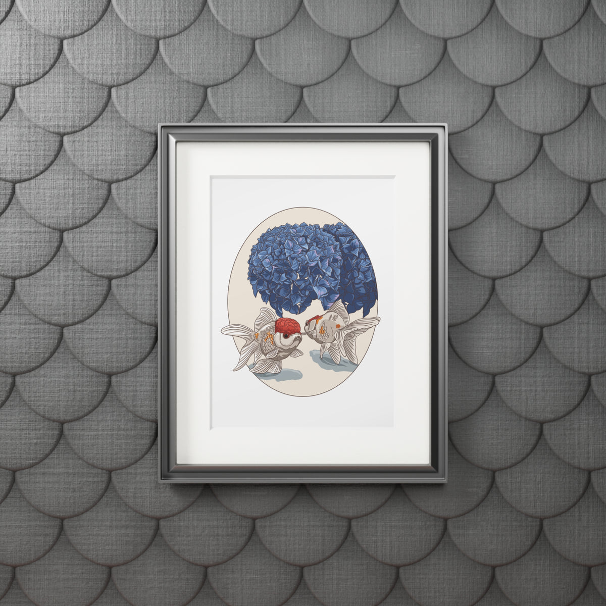 Oranda & Hydrangea Fine Art Print