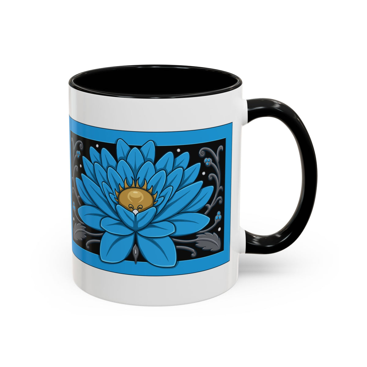 Blue Lotus Accent Coffee Mug