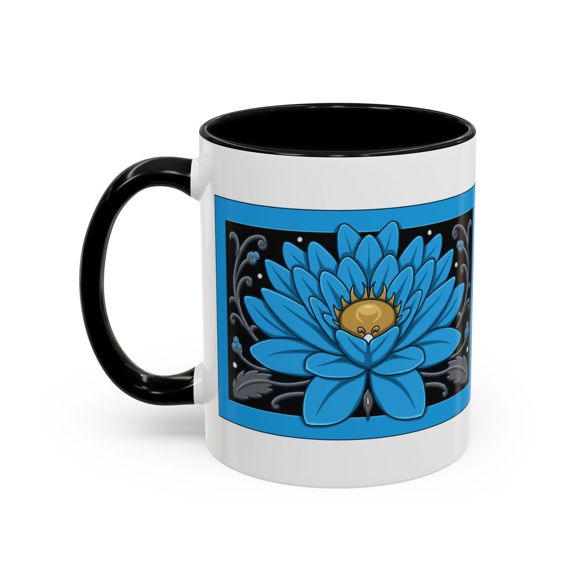 Blue Lotus Accent Coffee Mug