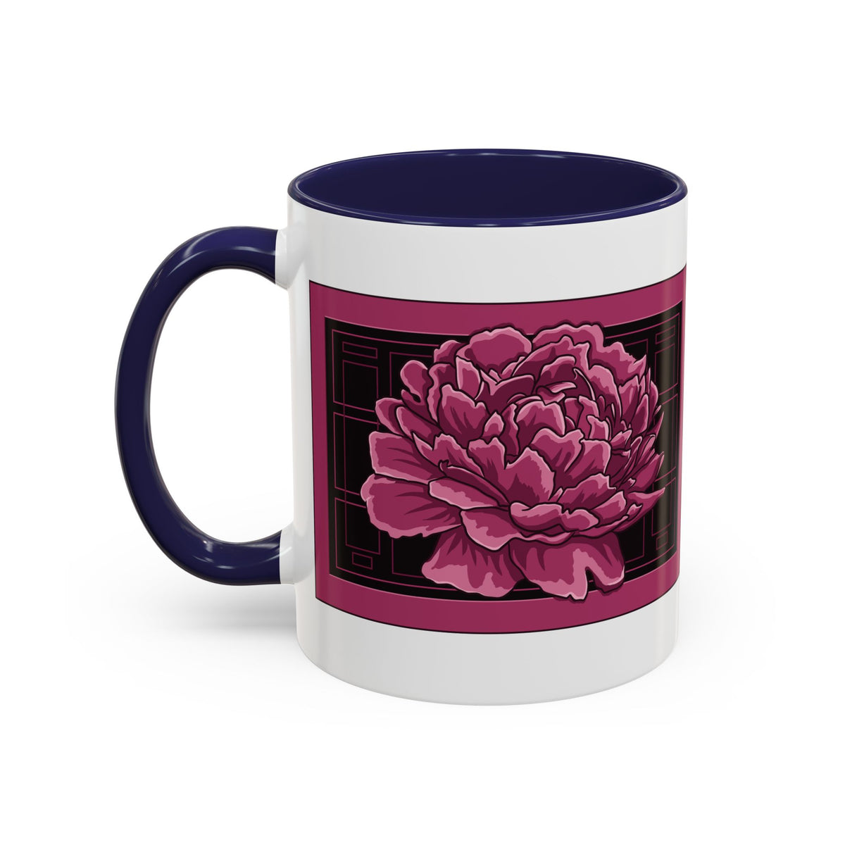 Peony Panel Accent Coffee Mug