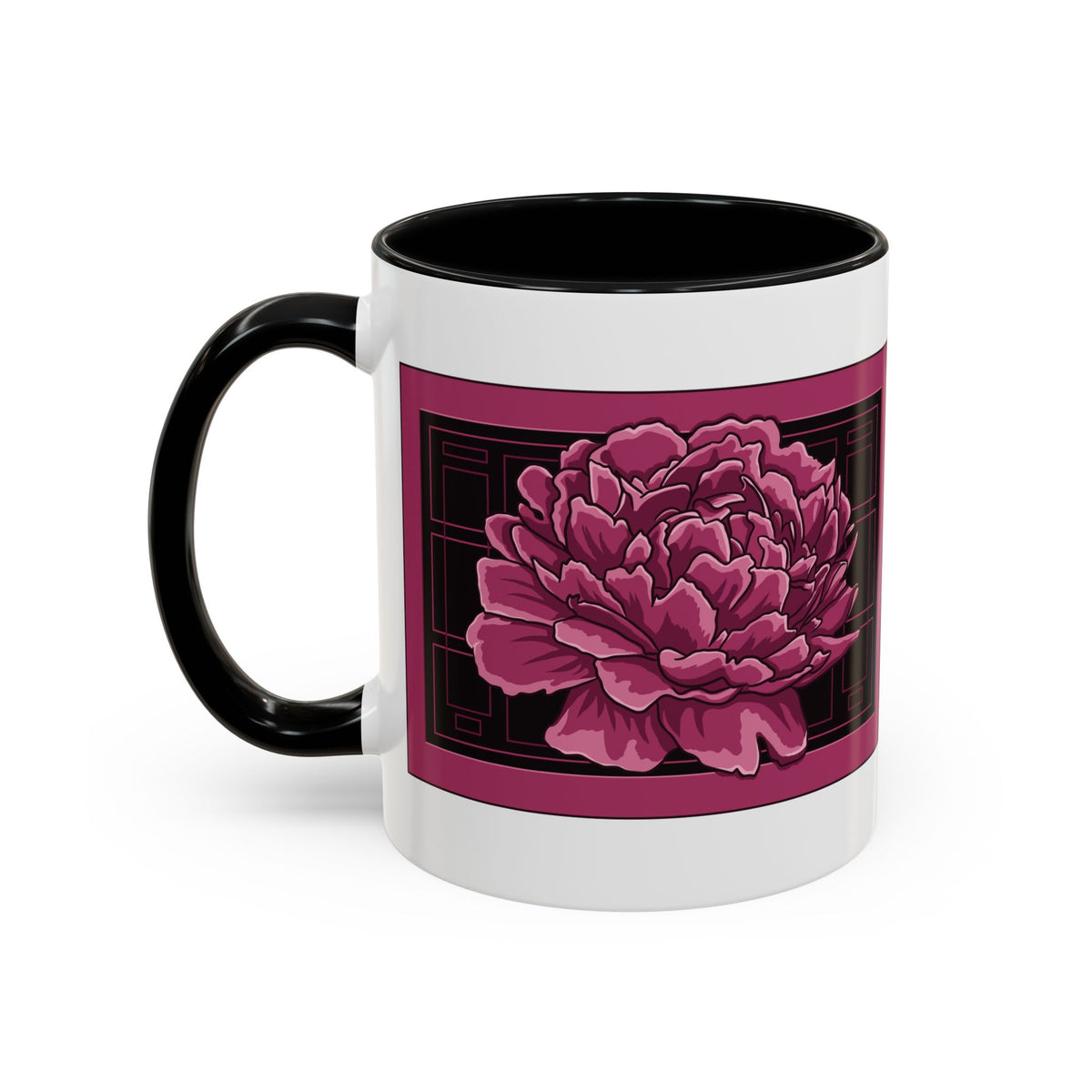 Peony Panel Accent Coffee Mug
